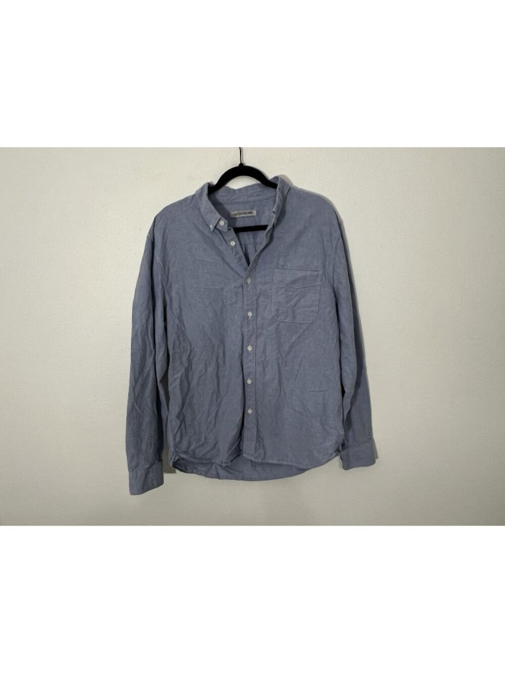 Outerknown Mens Blue Button Up Shirt Size Large 100% Organic Cotton